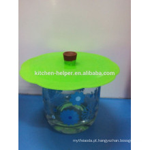Non-toxic ambiental silício tampas copo de vidro